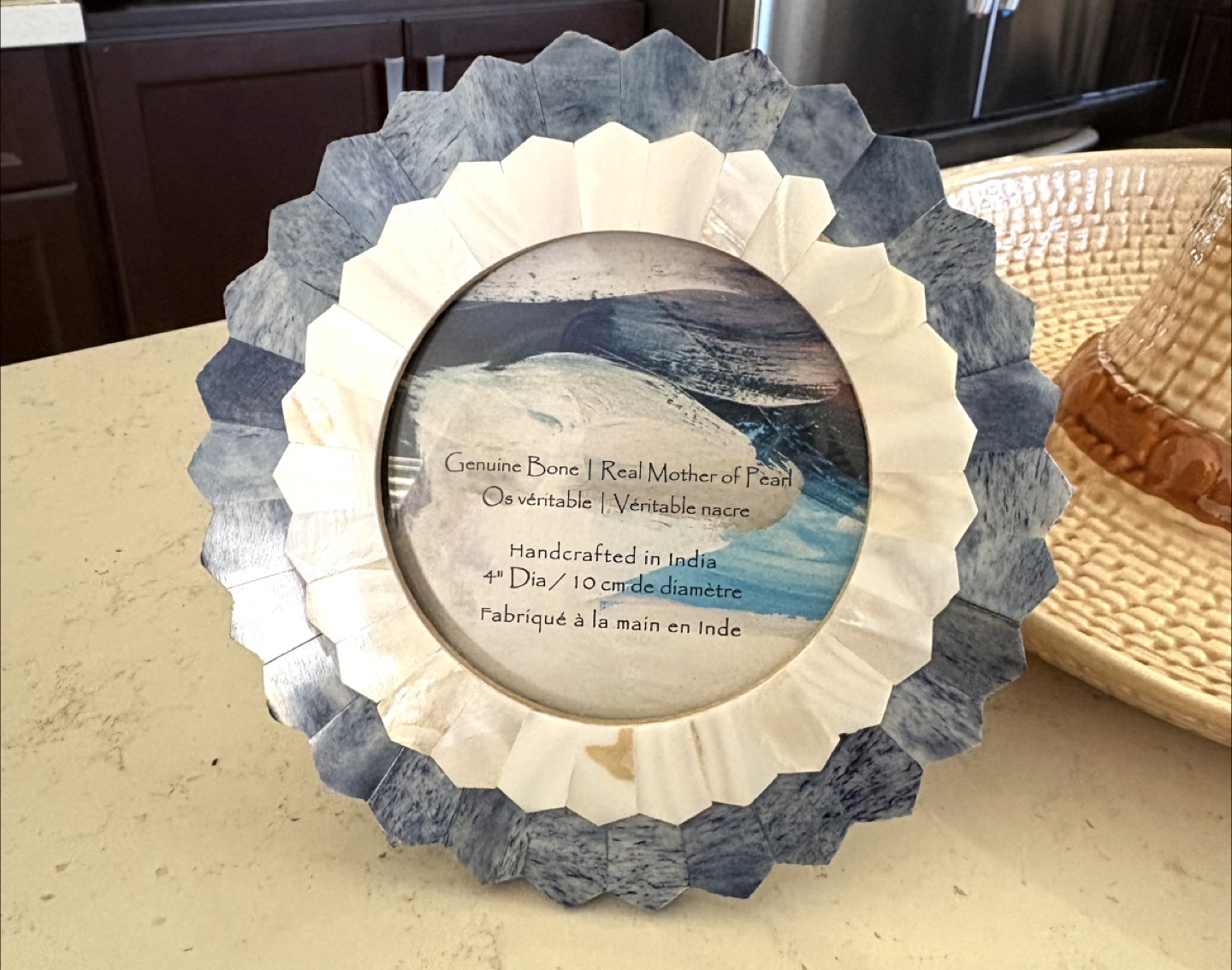 Genuine Bone & Mother of Pearl Photo Frame 4"