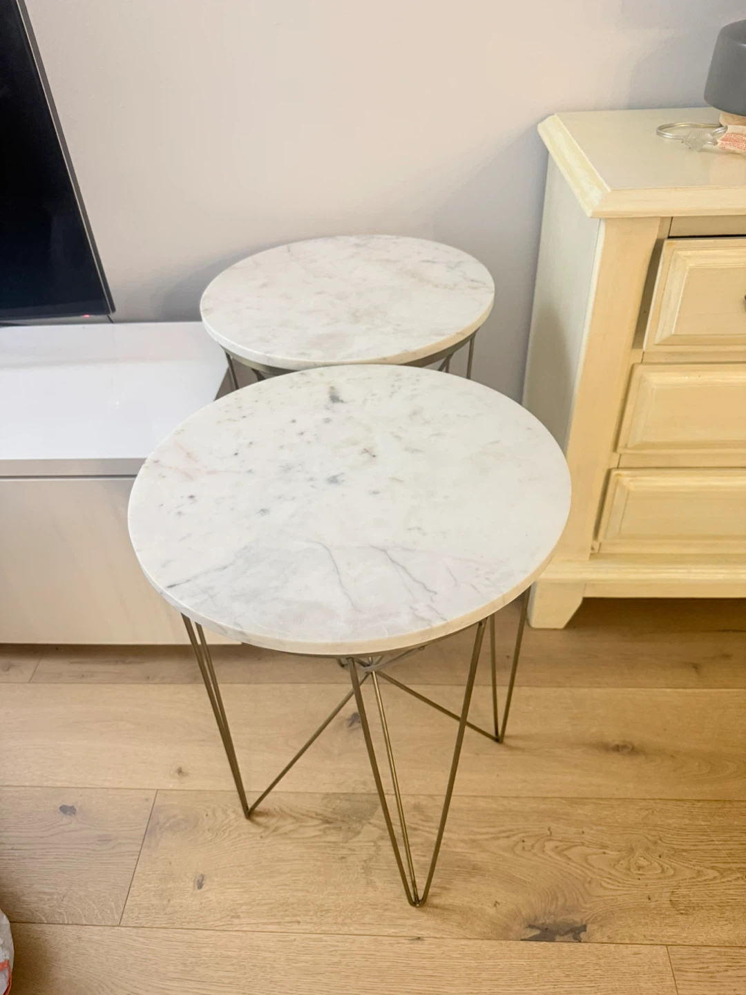 Marble Top Nesting Side Tables Set of 2 - photo 2