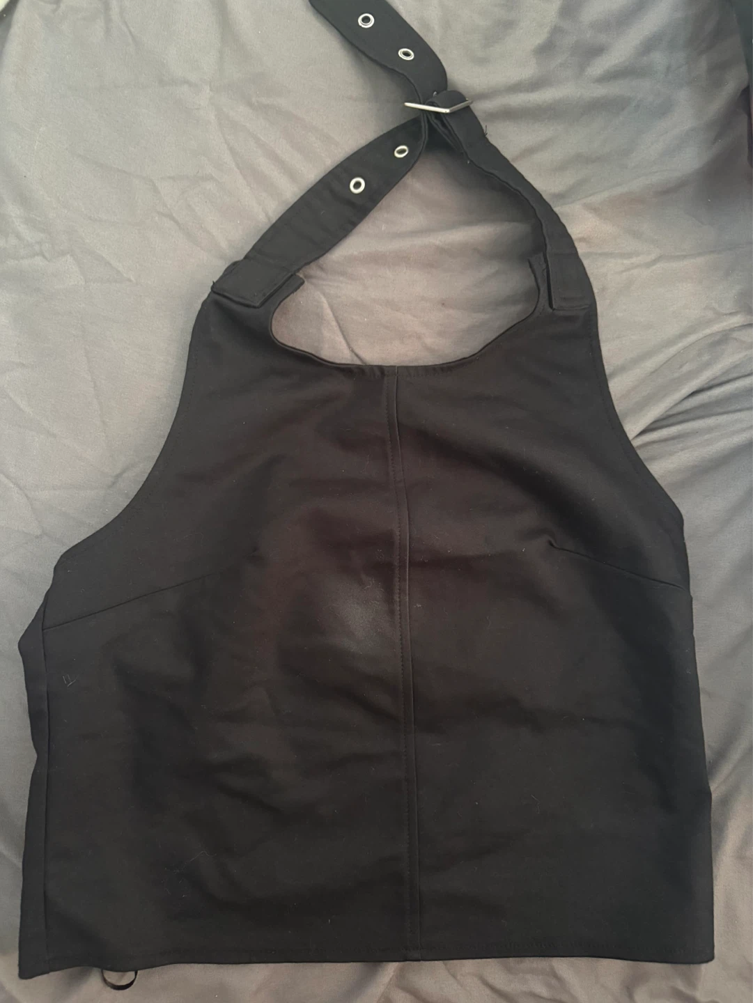 Black Halter Neck Top - Size S
