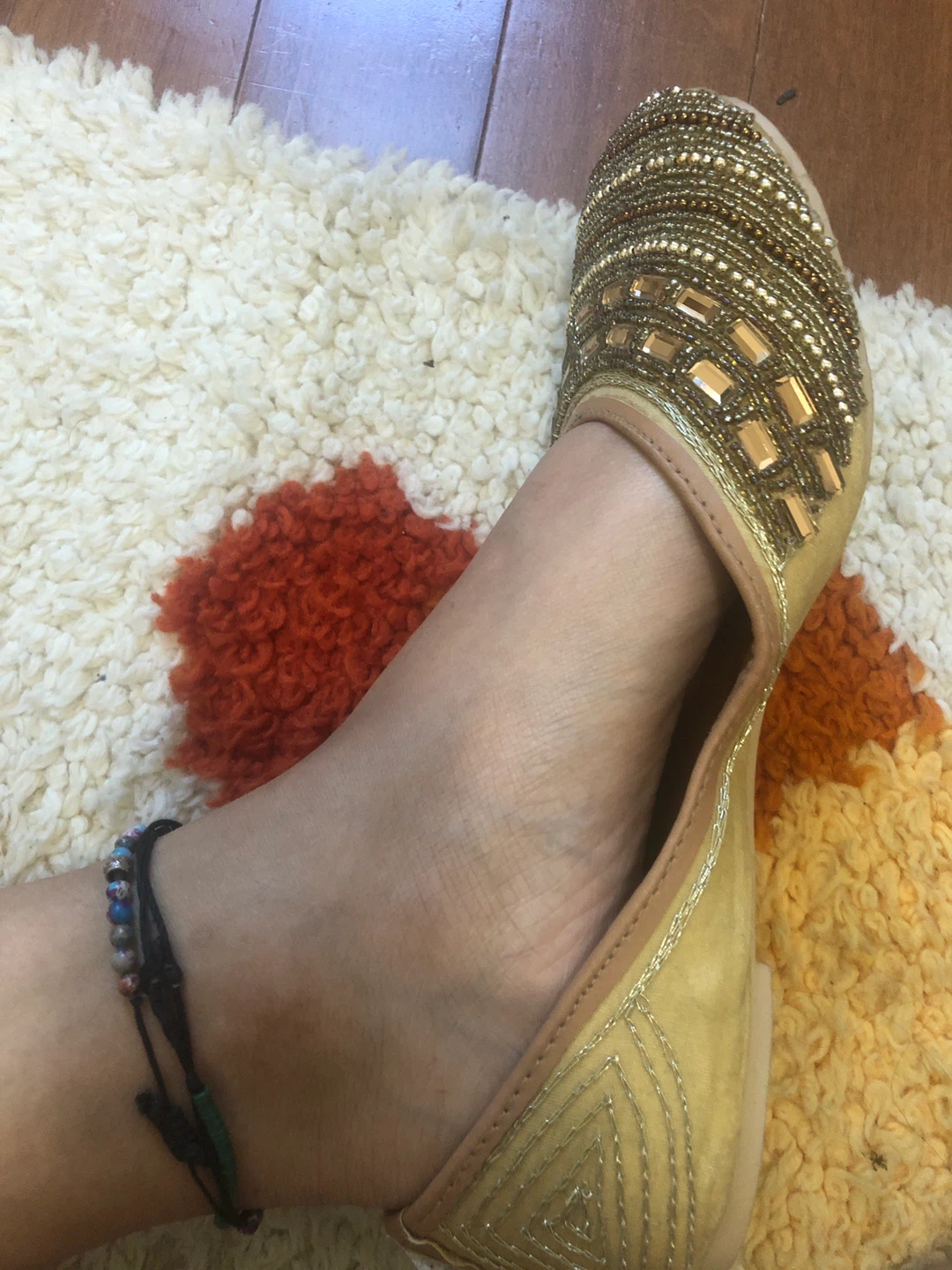 Embellished Flat Shoes - Gold - photo 2