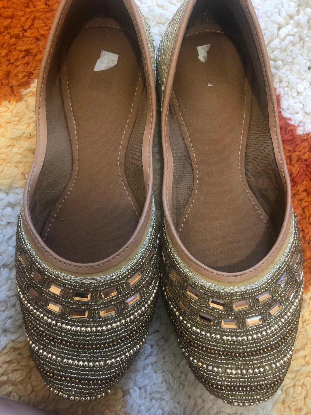 Embellished Flat Shoes - Gold - photo 3