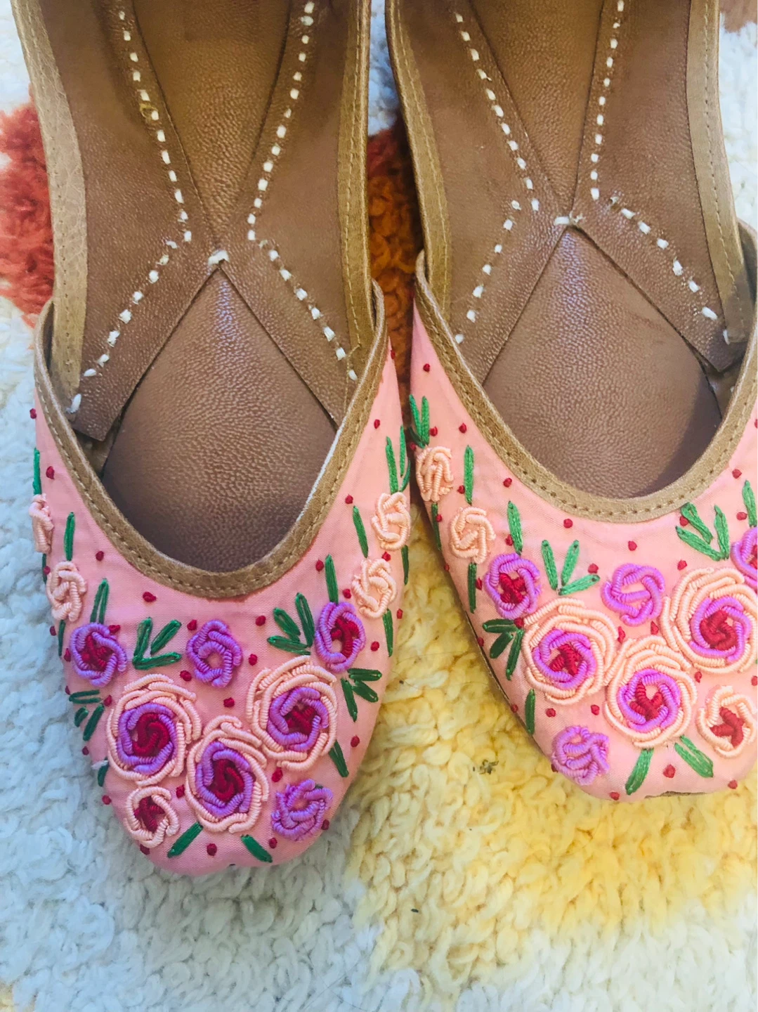 Pink Embroidered Jutti Shoes
