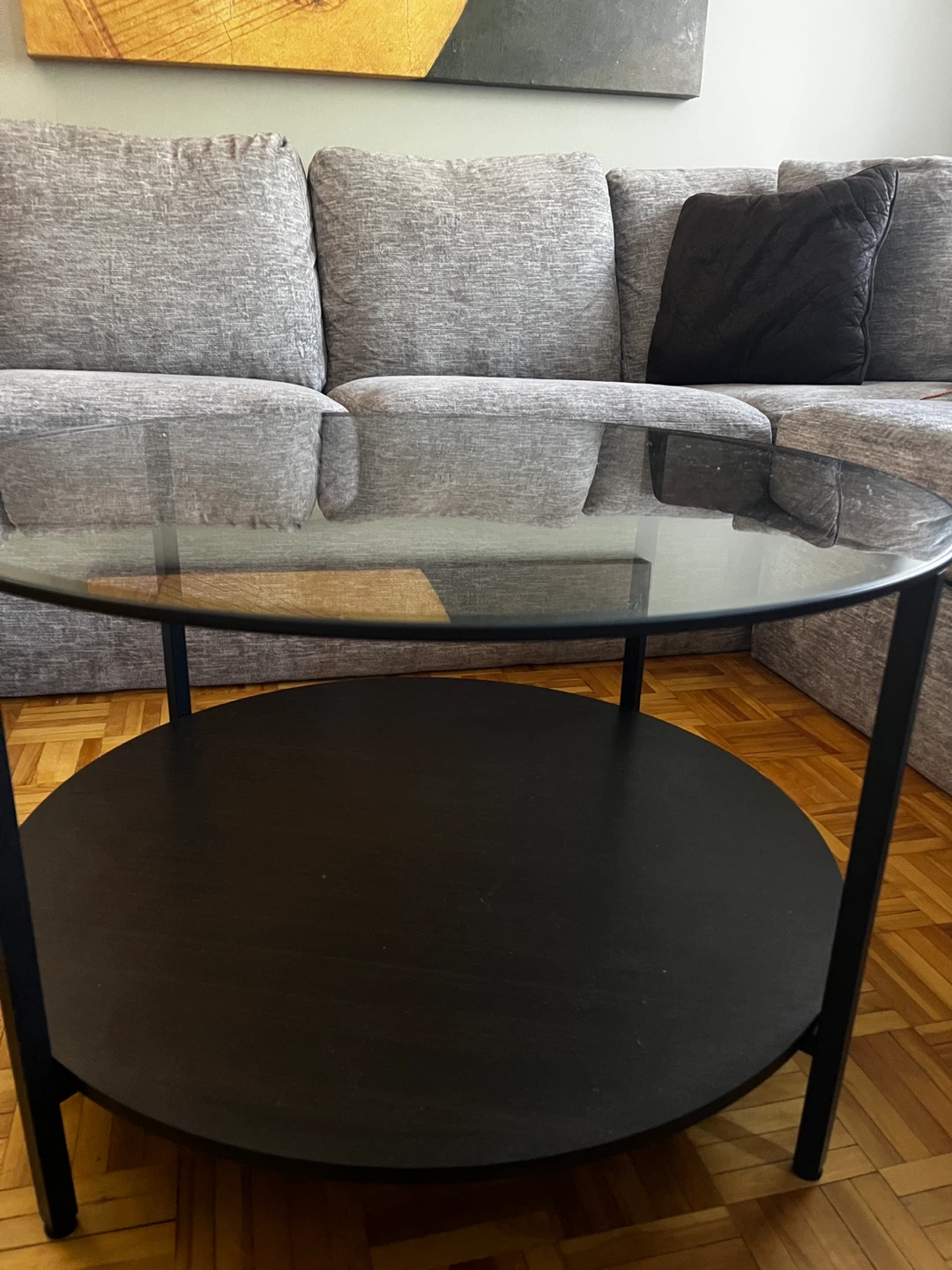 Round Glass Top Coffee Table