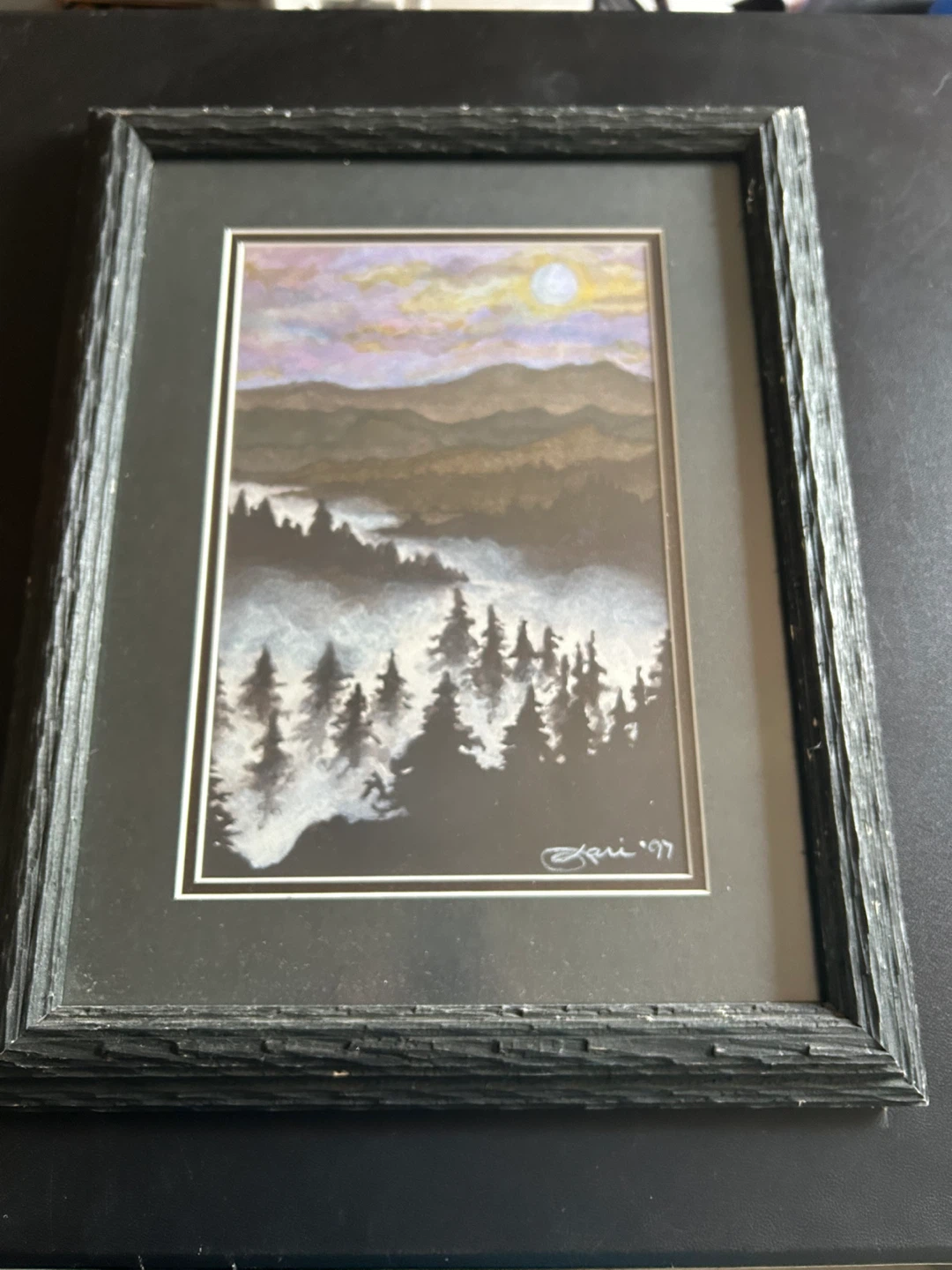 Framed Watercolour Mountain Landscape Painting '97