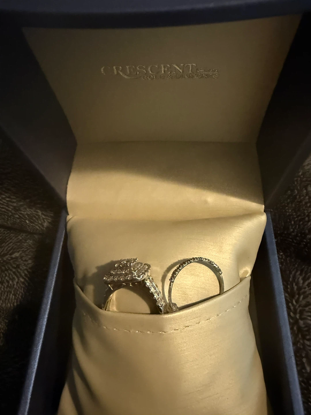 Crescent Gold & Diamonds Ring Set