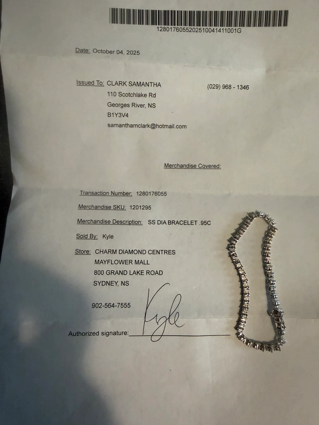 Charm Diamond Centres SS Dia Bracelet 95c