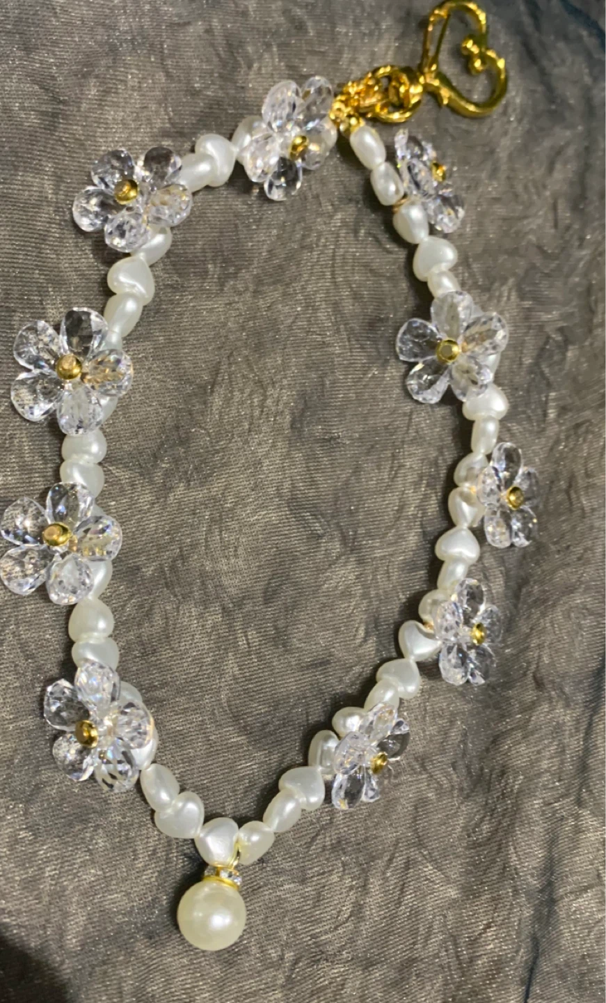 Pearl Flower Charm Bag  Keychain