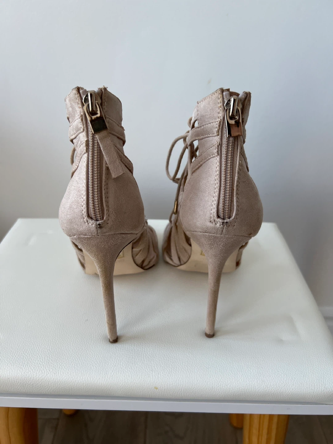Call It Spring Beige Lace-Up Heels - photo 2