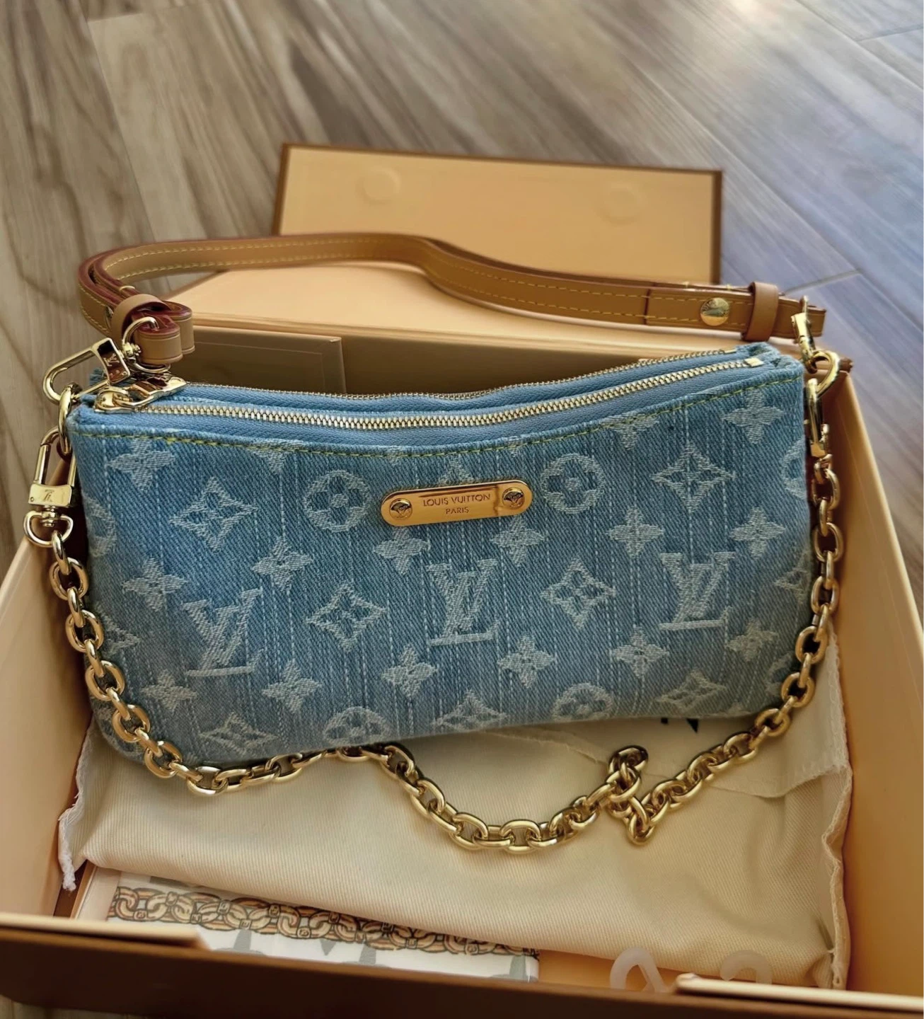 Louis Vuitton Denim Pochette with 2 straps