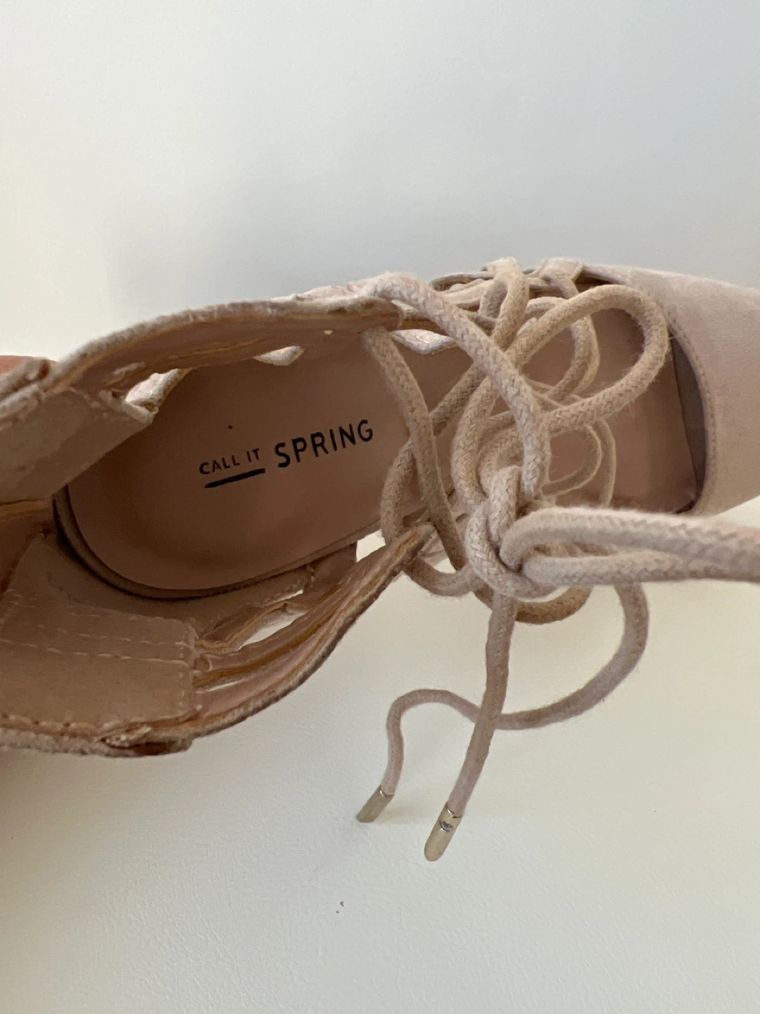 Call It Spring Beige Lace-Up Heels - photo 5