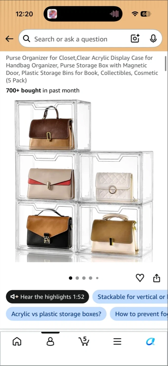 Clear Acrylic Display Storage Boxes (two!)