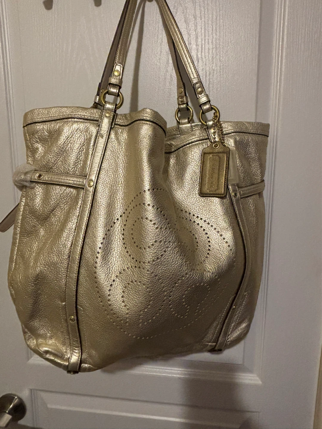 Coach Gold Leather Tote Bag