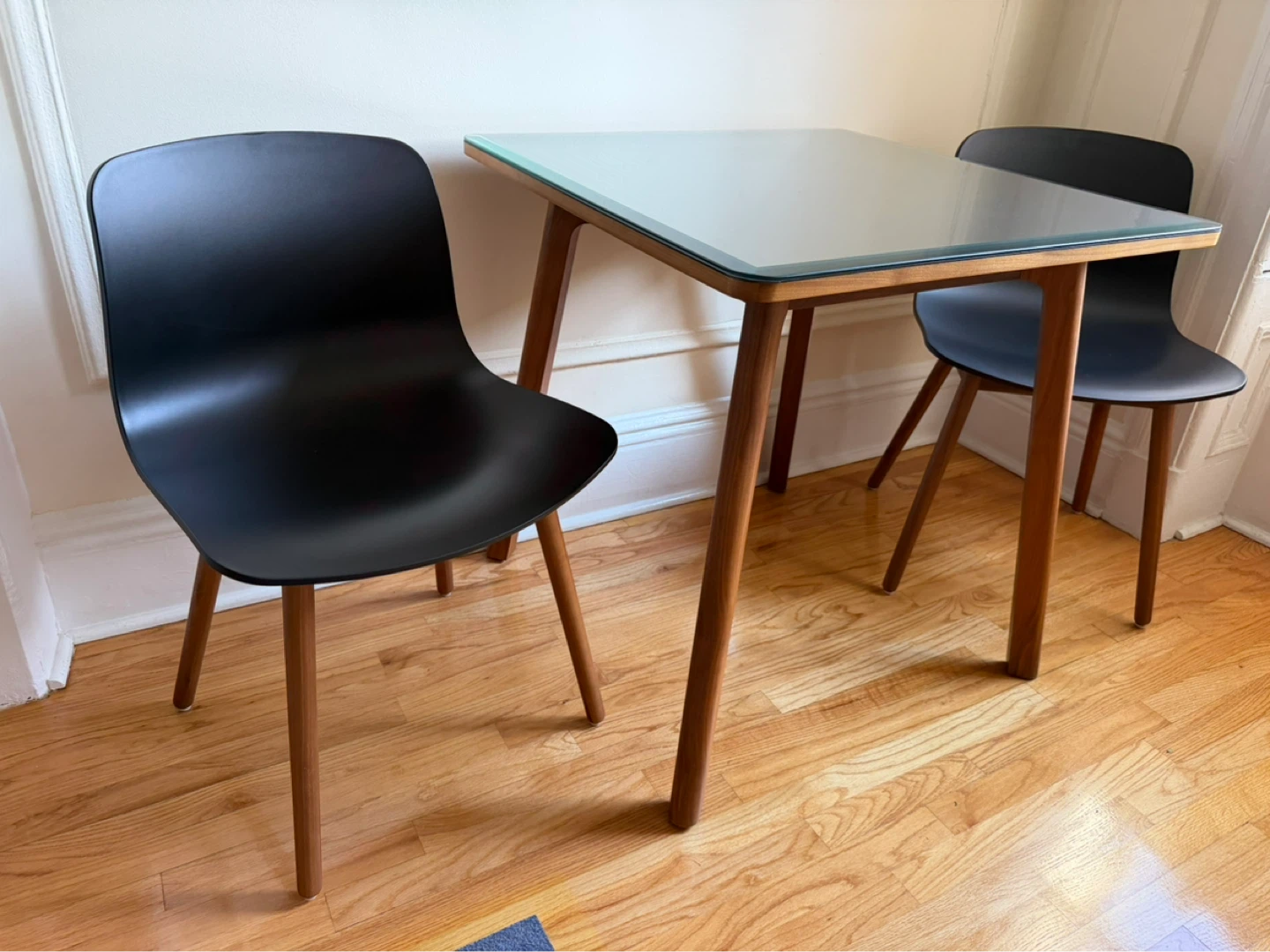 Black Chairs & Wood Legs (2) and mid century walnut table - photo 3