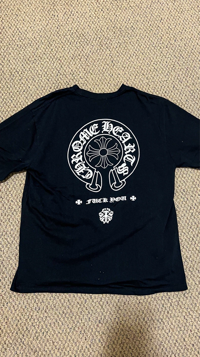 Black Chrome Heart T Shirt - photo 2