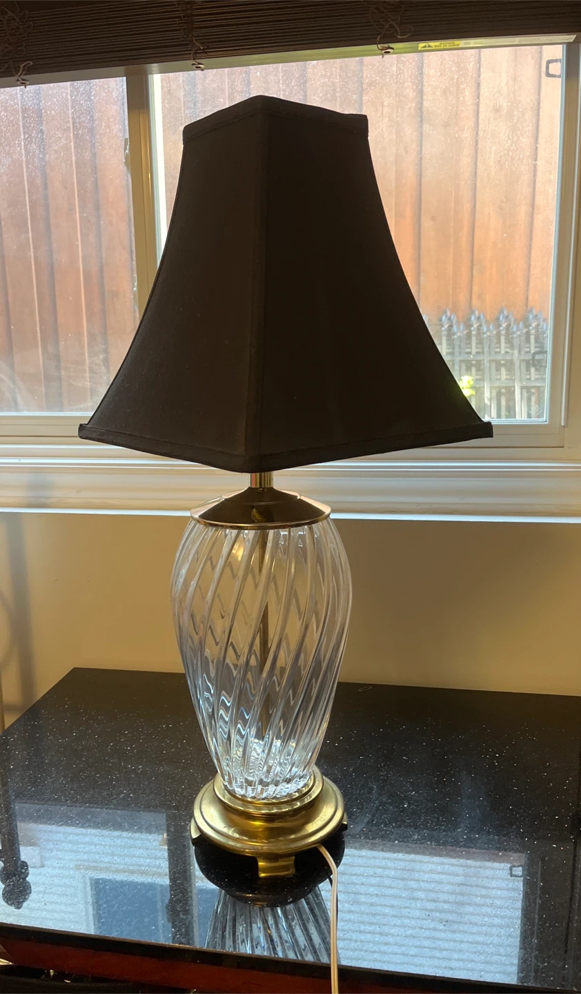 Table Lamp with Black Shade