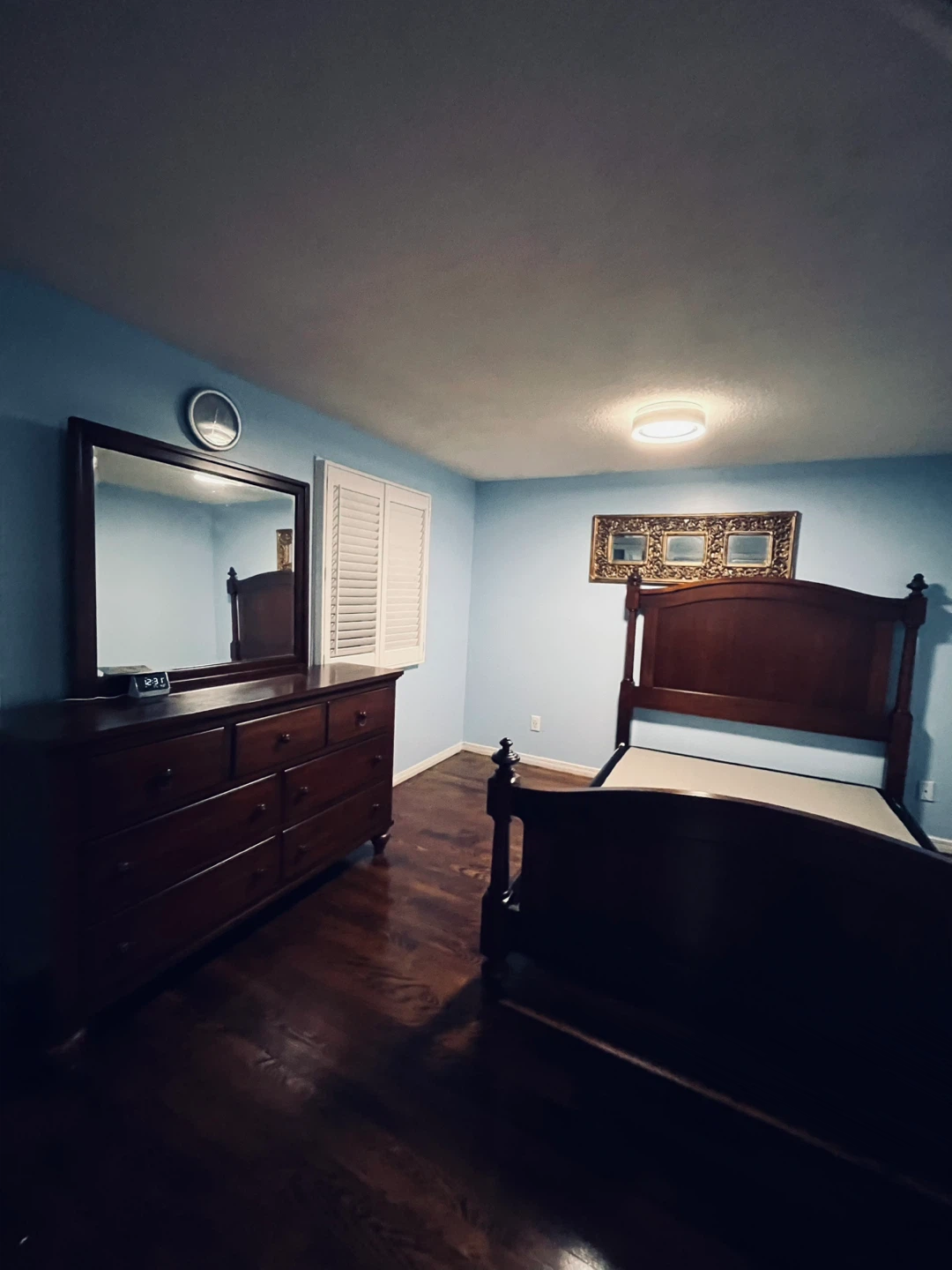Wooden Bed Frame and Dresser Set