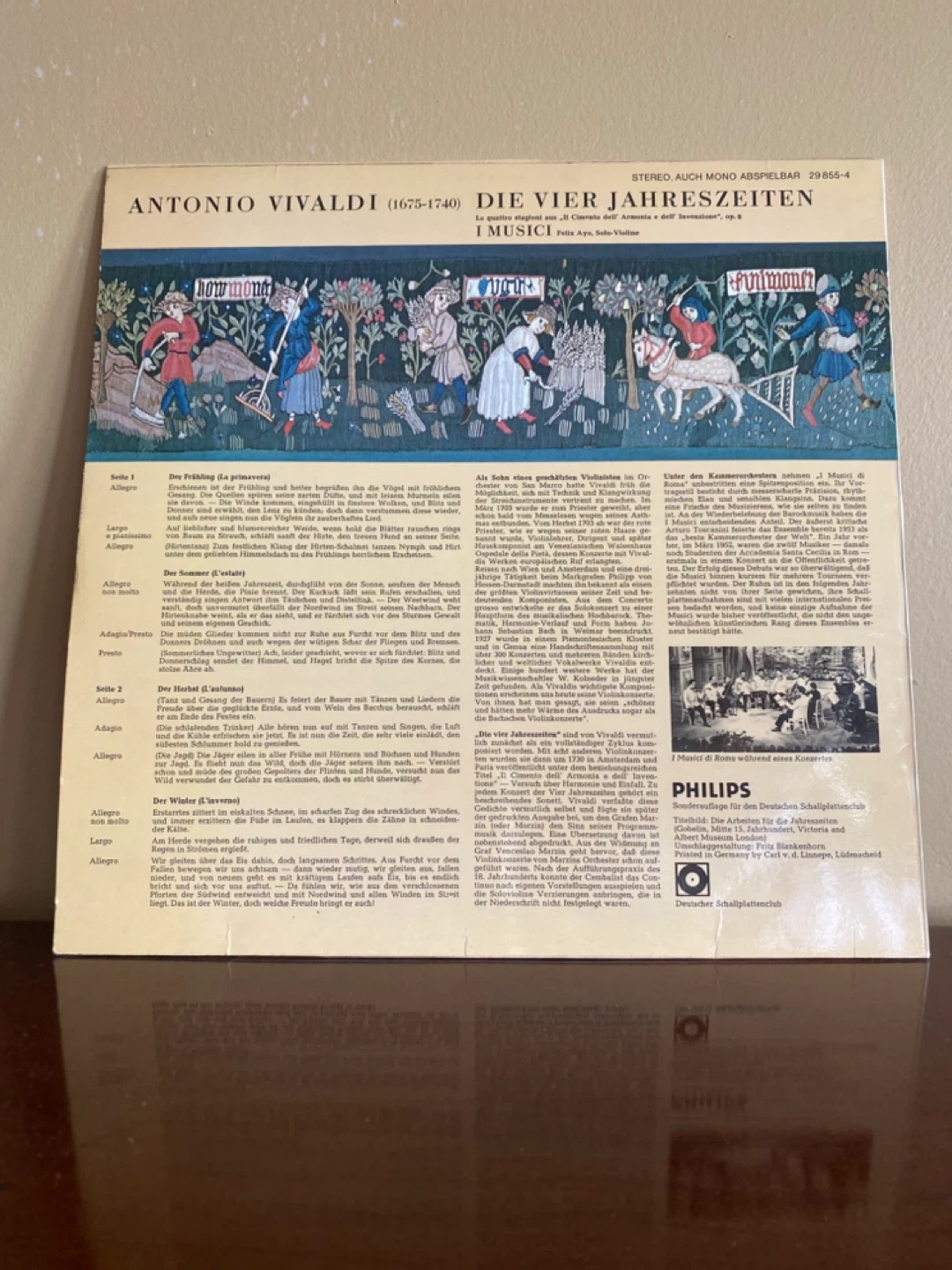 Antonio Vivaldi Die vier Jahreszeiten I Musici Vinyl Record - photo 2