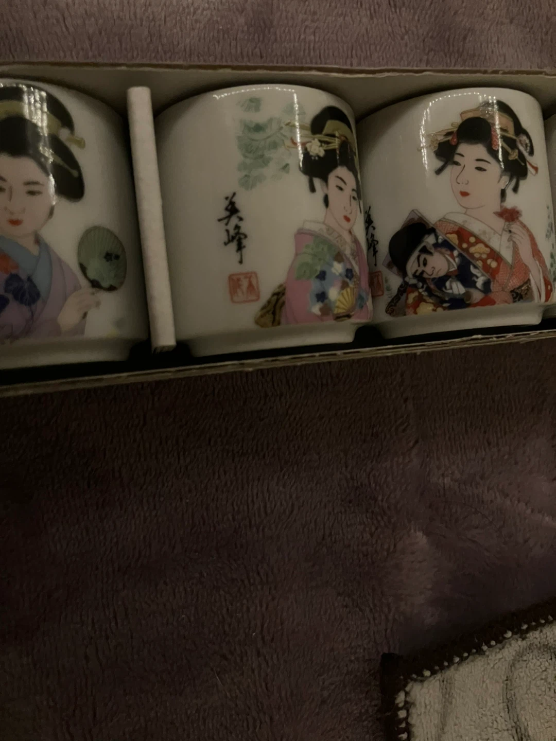 5 Japanese Geisha sake Cups - photo 2