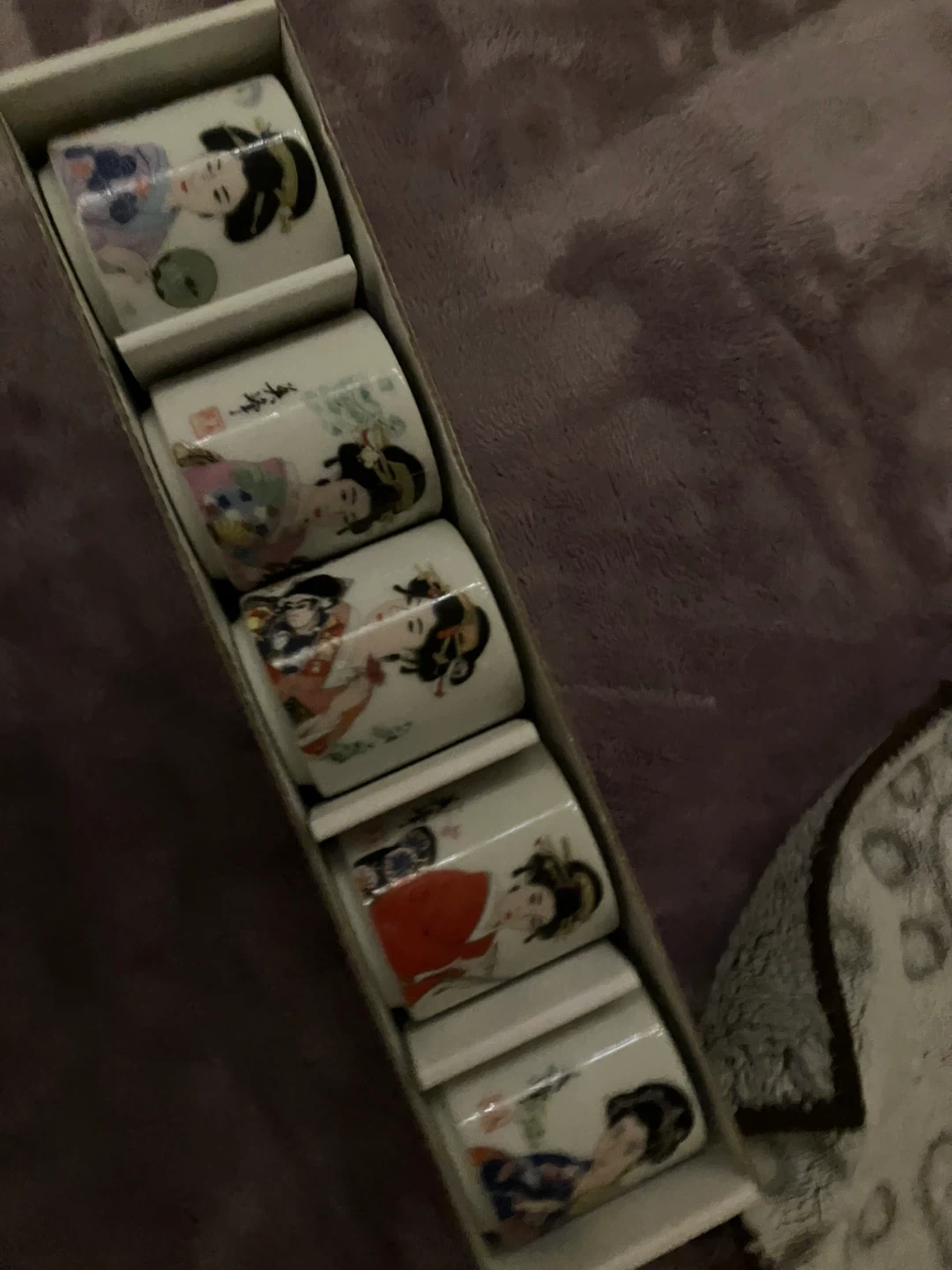 5 Japanese Geisha sake Cups
