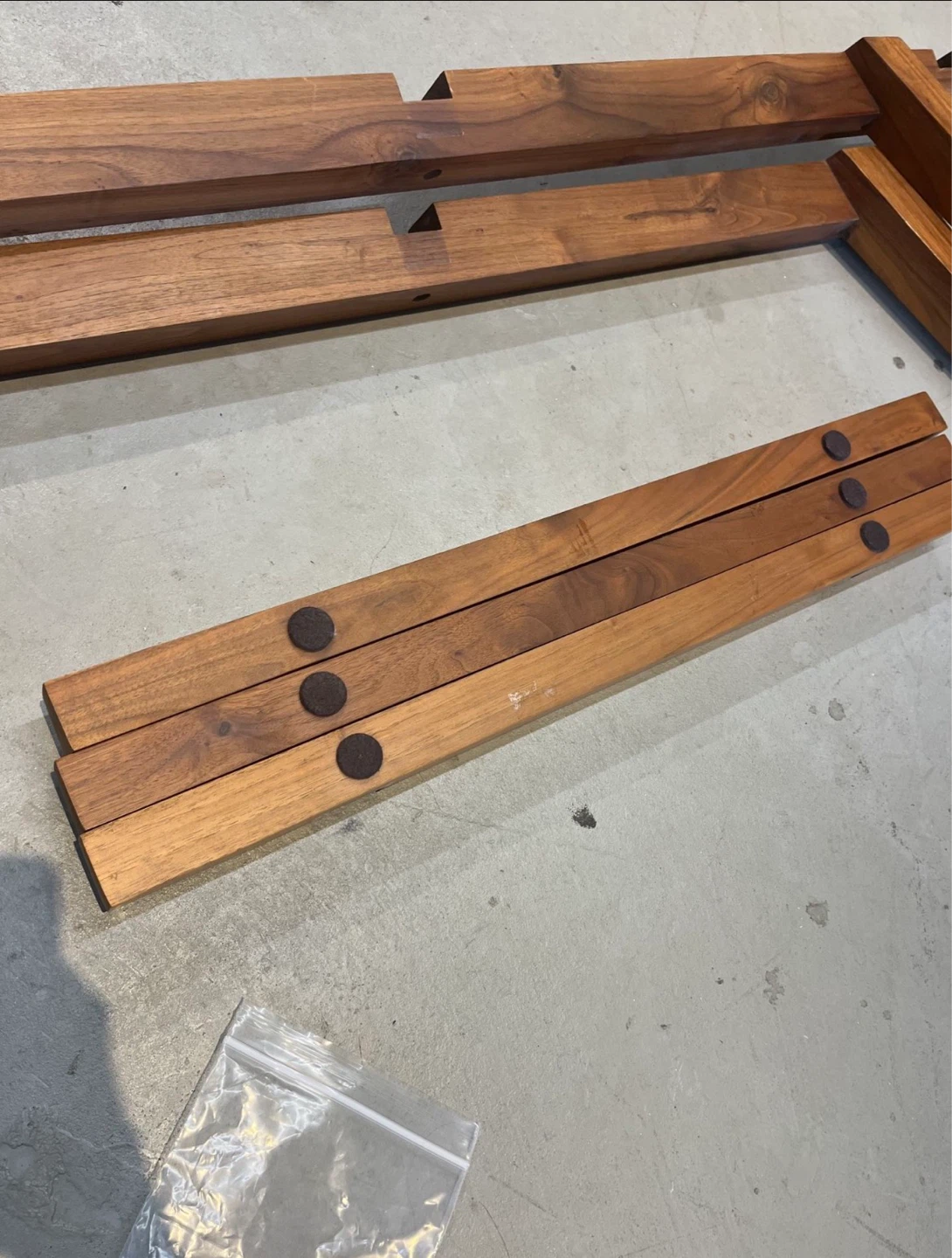 Mid-Century Glass Dining Table/Desk with Wooden Legs - photo 5