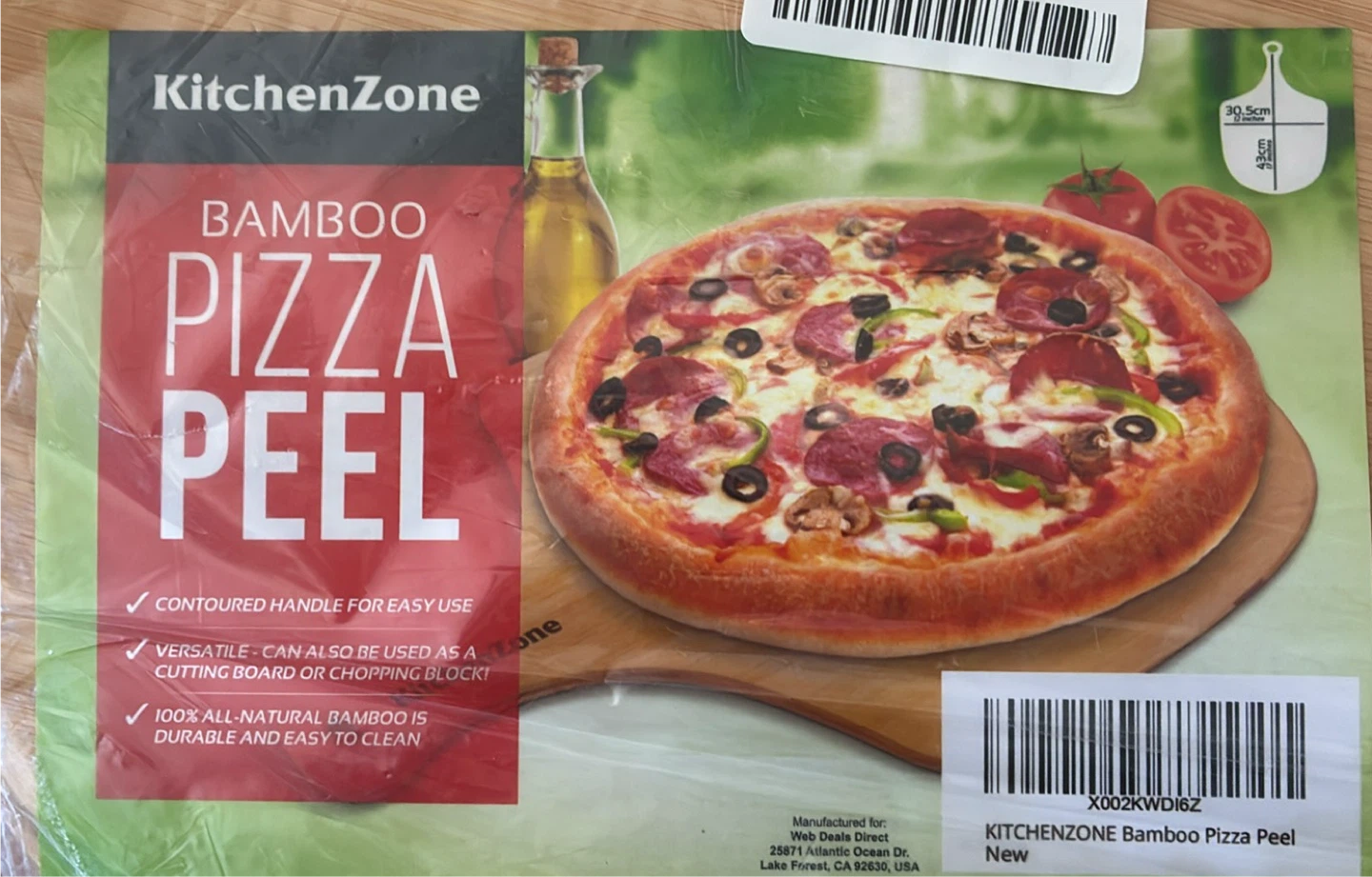 New KitchenZone Bamboo Pizza Peel - photo 2