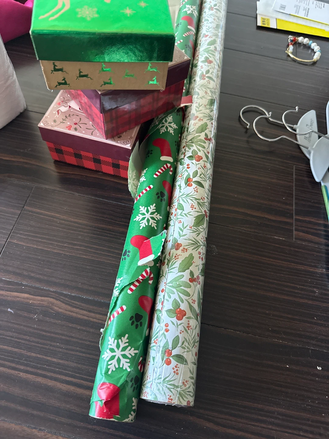 Christmas Wrapping Paper and Gift Boxes