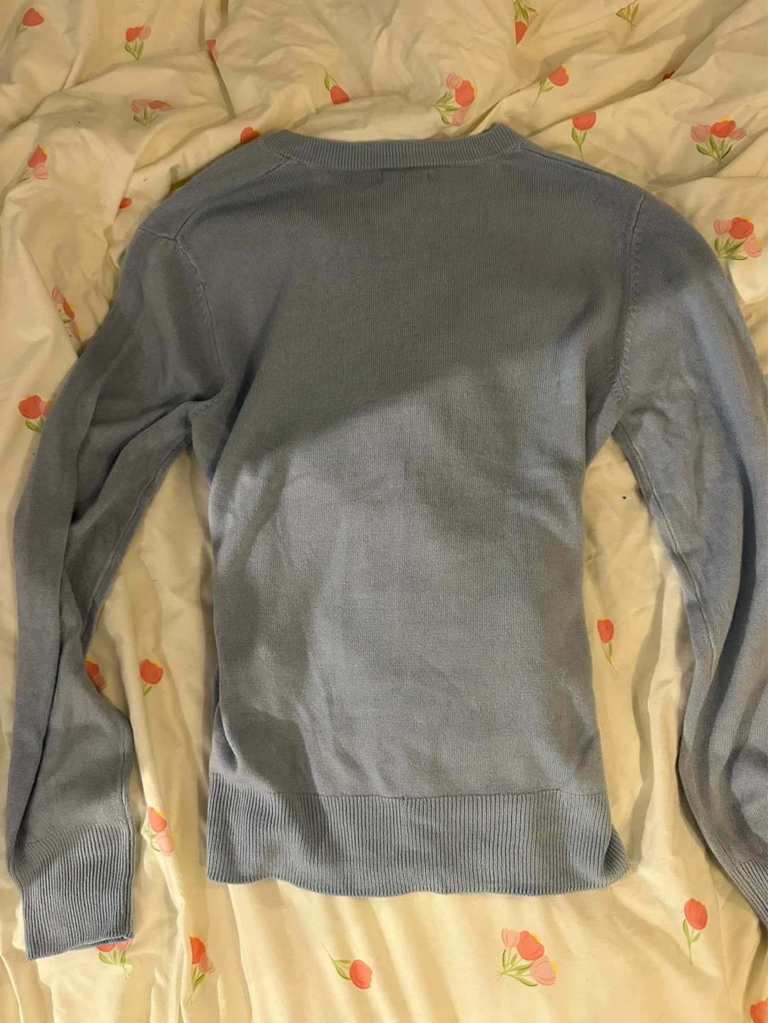 Light Blue V-Neck Sweater - photo 3