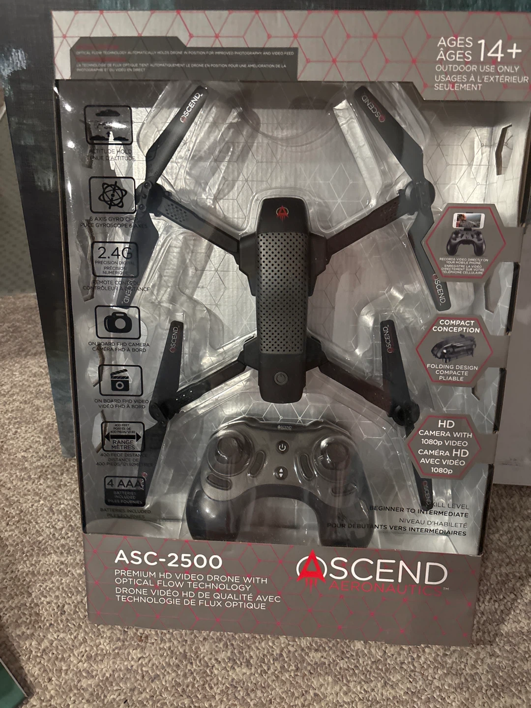 Ascend ASC-2500 Premium HD Video Drone with Optical Flow