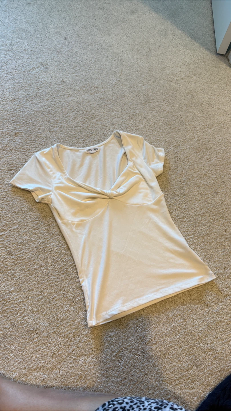 Urban Outfitters Cream Twist Front Top