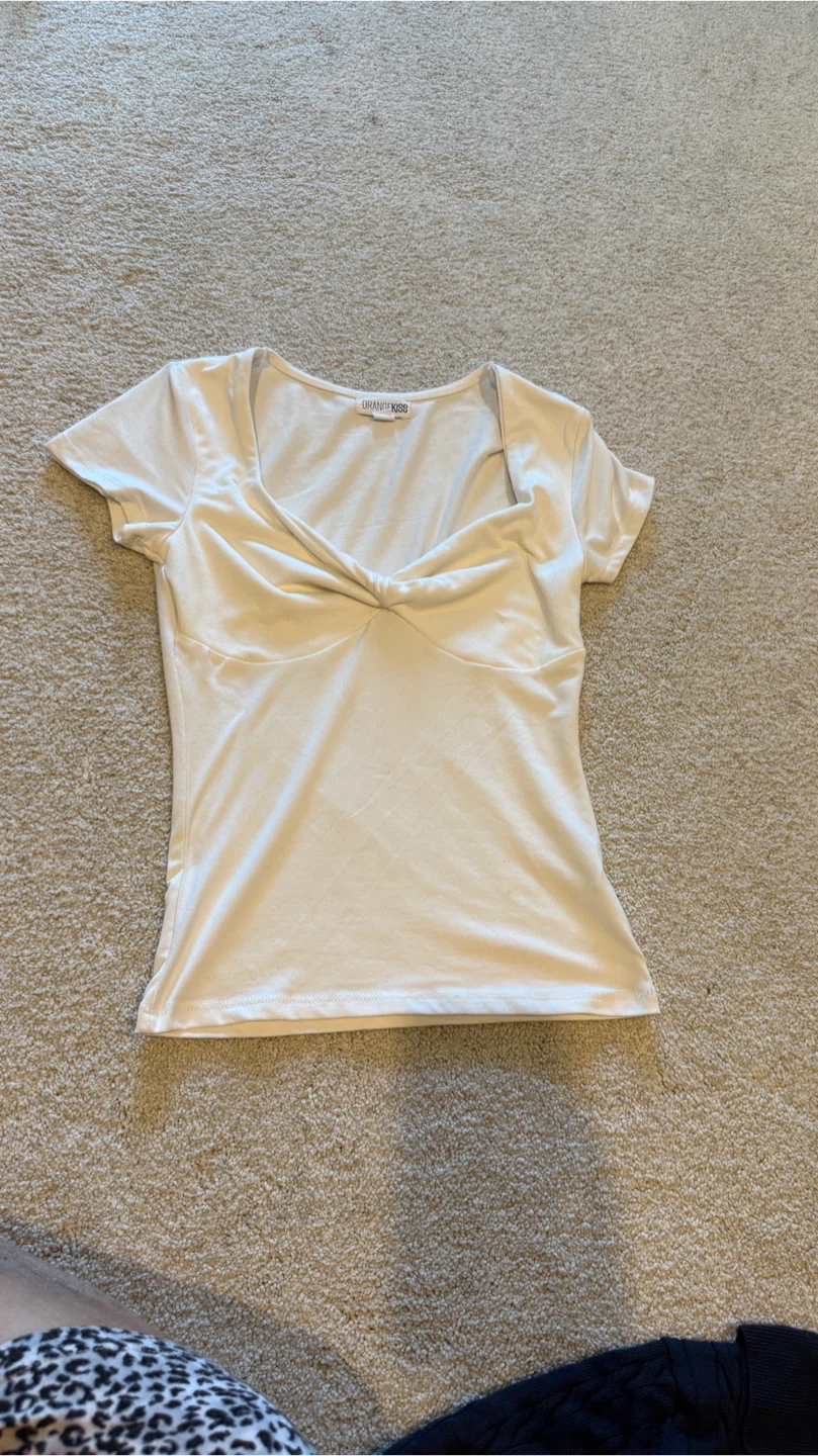 Urban Outfitters Cream Twist Front Top - photo 2