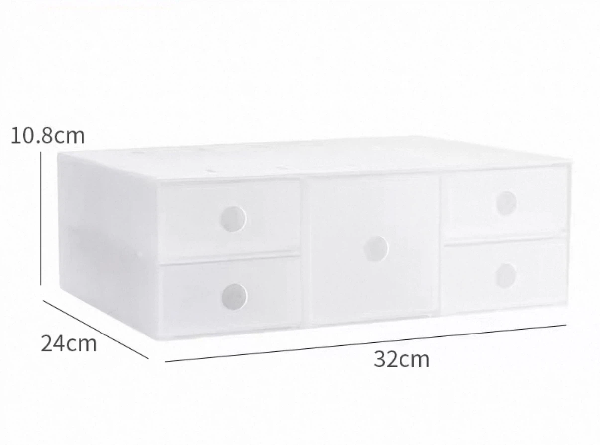 Desk drawer with dividers makeup storage jewelry container