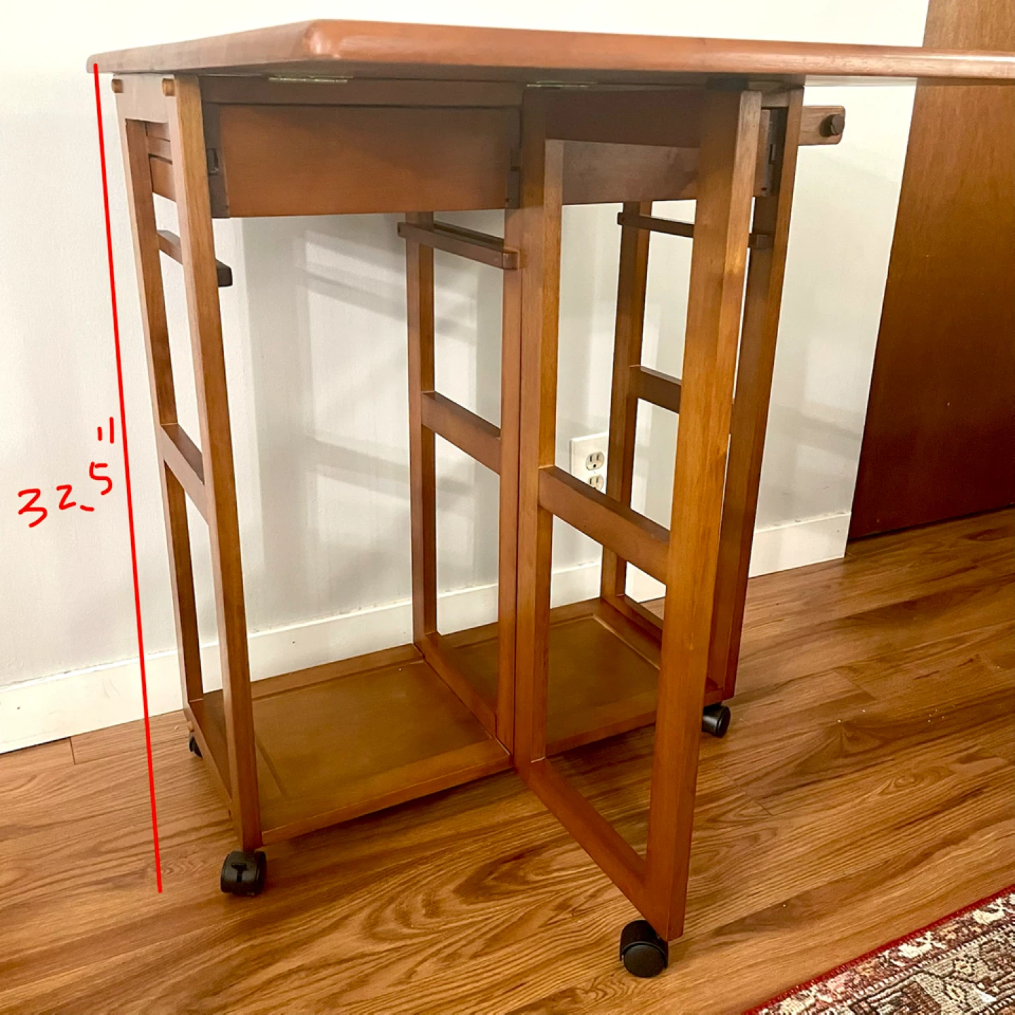 Drop Leaf Dining Set with 2 Stools - photo 3