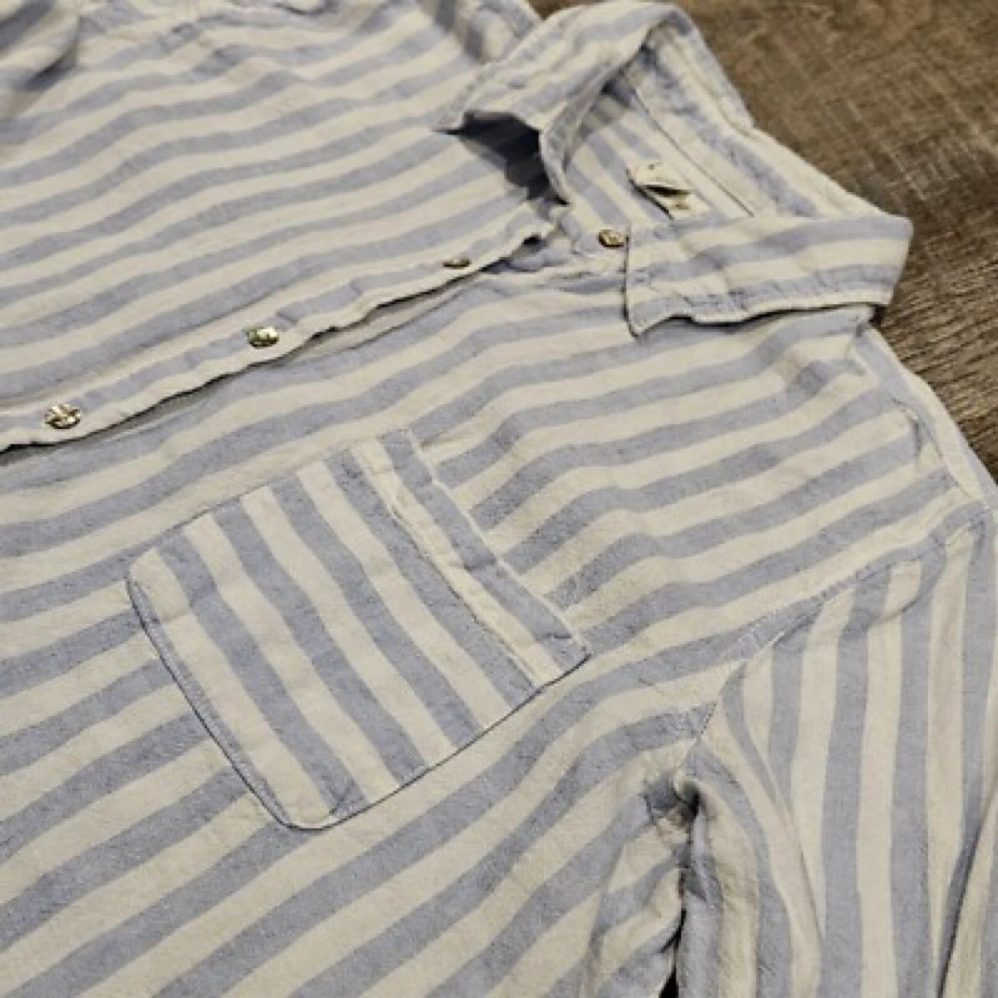 Nicole Miller Striped Button-Up Shirt - Size L