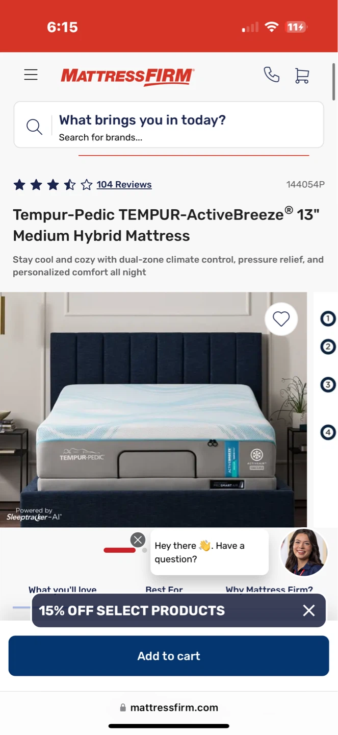 Tempur-Pedic TEMPUR-ActiveBreeze 13" Medium Hybrid King Mattress