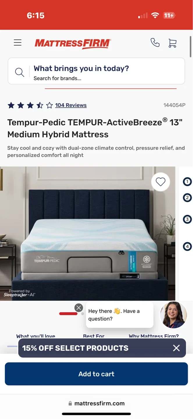 Tempur-Pedic TEMPUR-ActiveBreeze 13" Medium Hybrid King Mattress