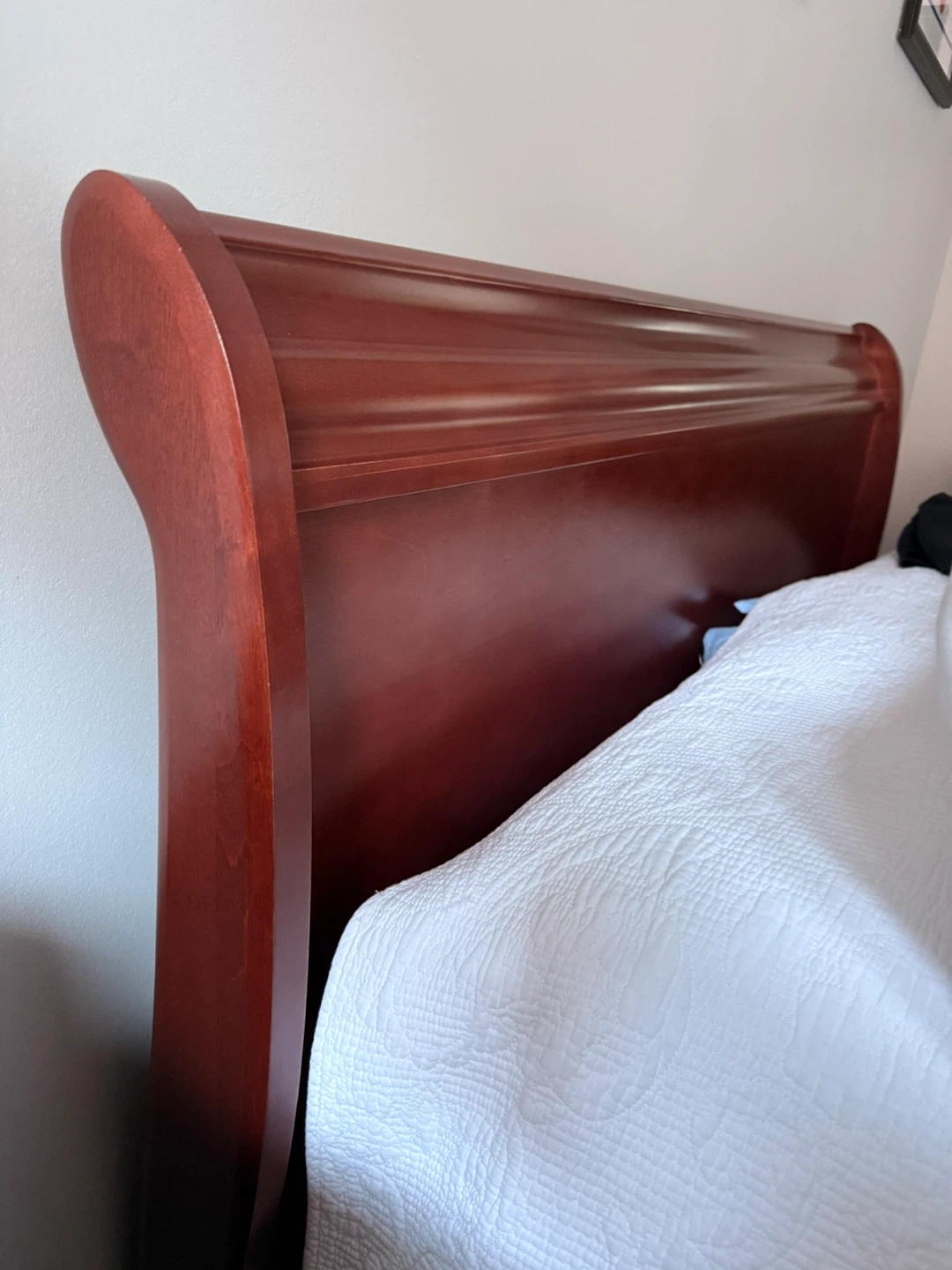 Wooden Sleigh Bed Frame & mattress - photo 3