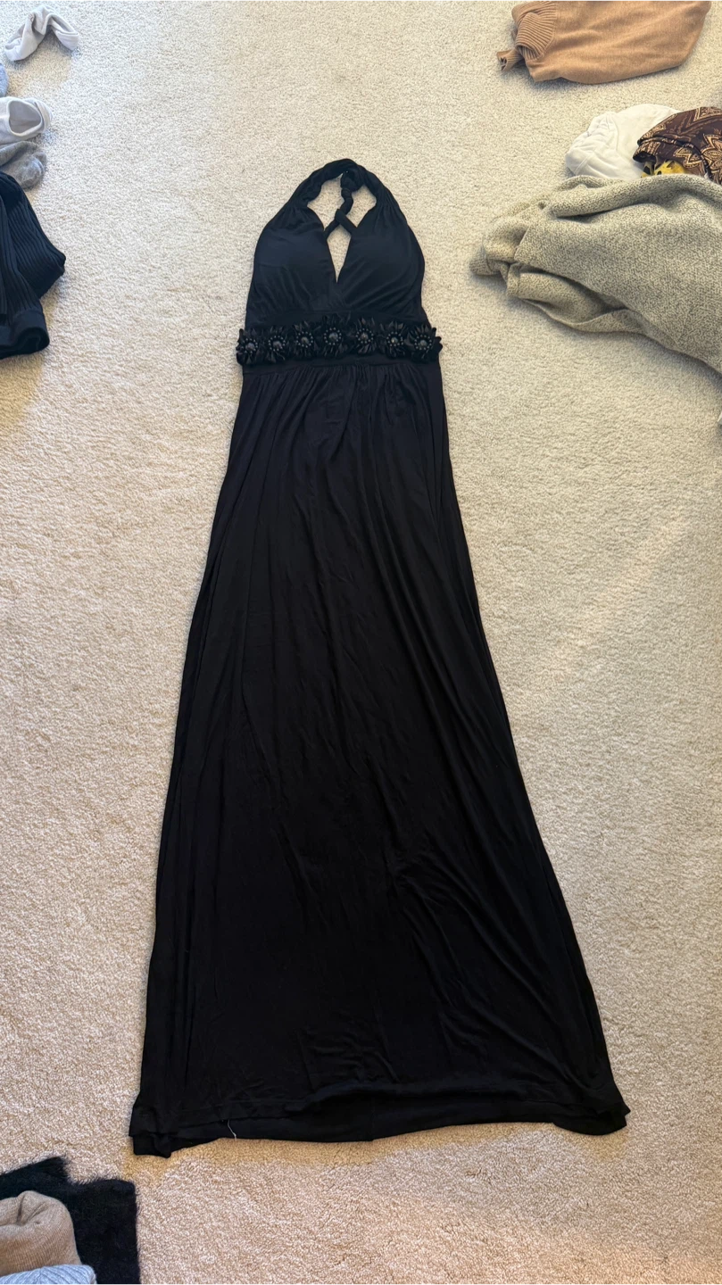 Black Halter Maxi Dress
