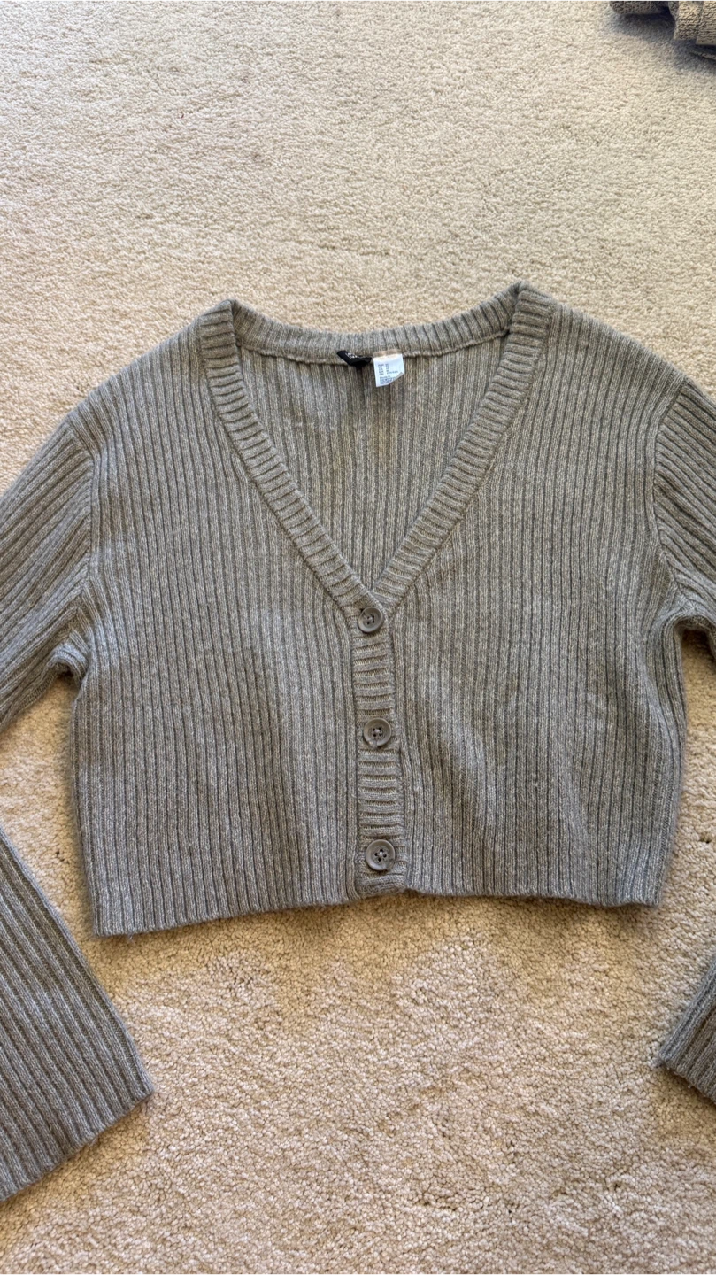 H&M Ribbed Cropped Cardigan - photo 3