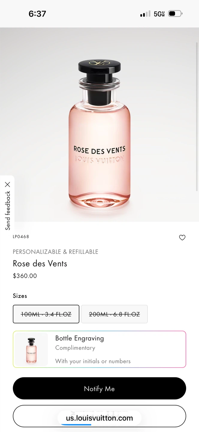 Louis Vuitton Rose des Vents Eau de Parfum 100ml