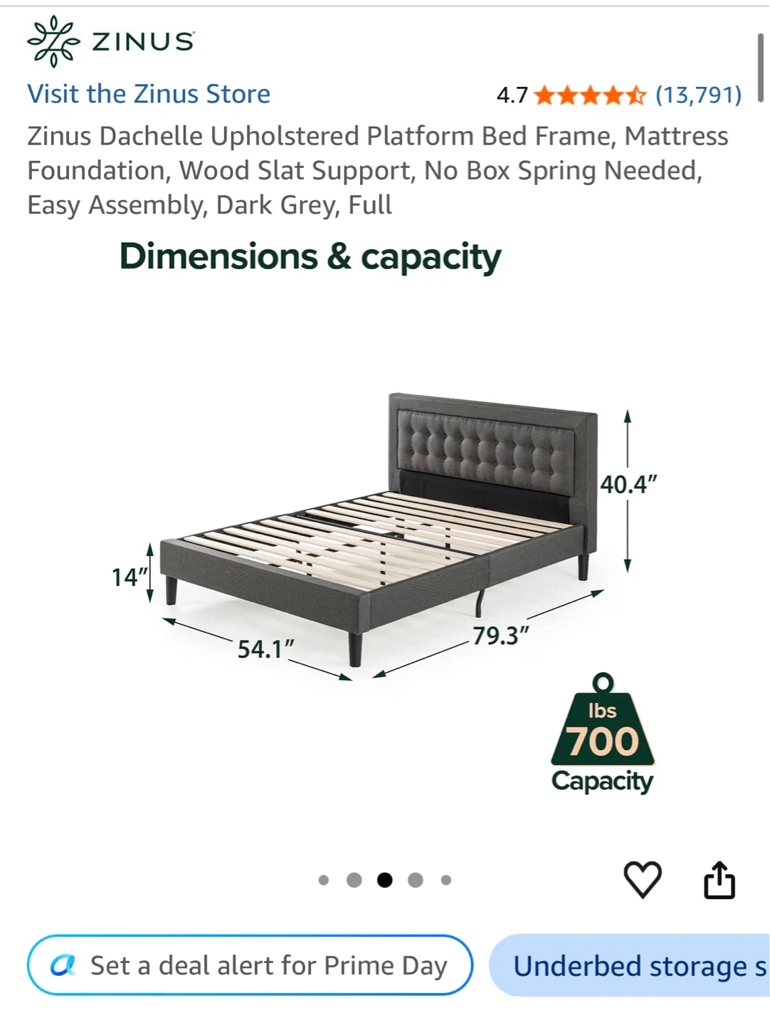 Full Bed Frame + 12” Mattress + 2 Pillows - photo 3