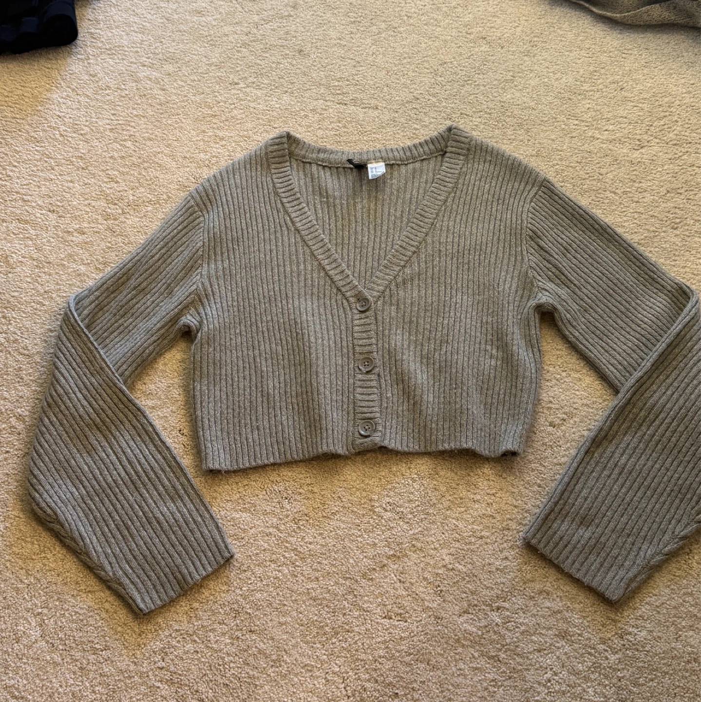 H&M Ribbed Cropped Cardigan - photo 2