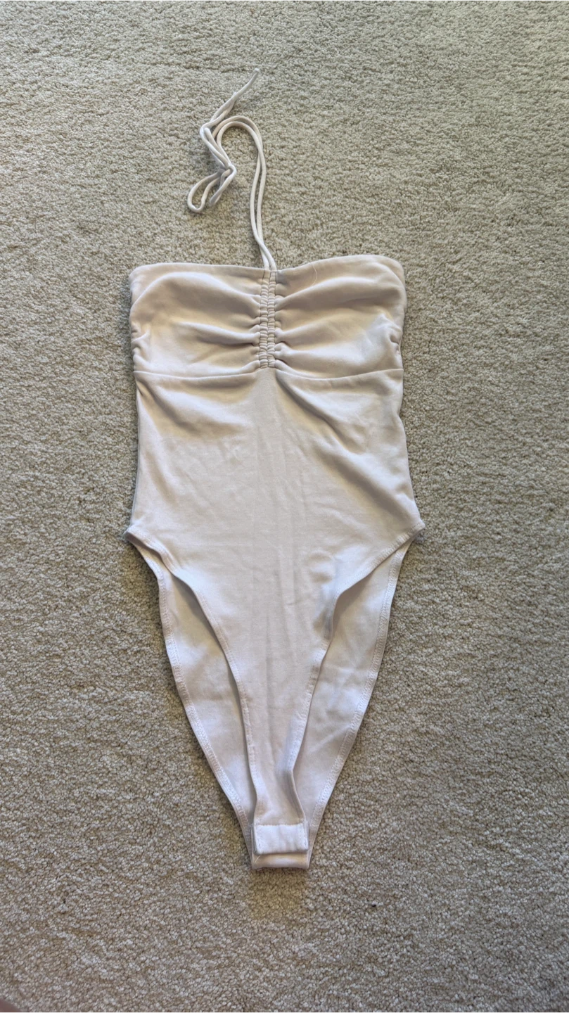 Zara Ruched Halter Bodysuit