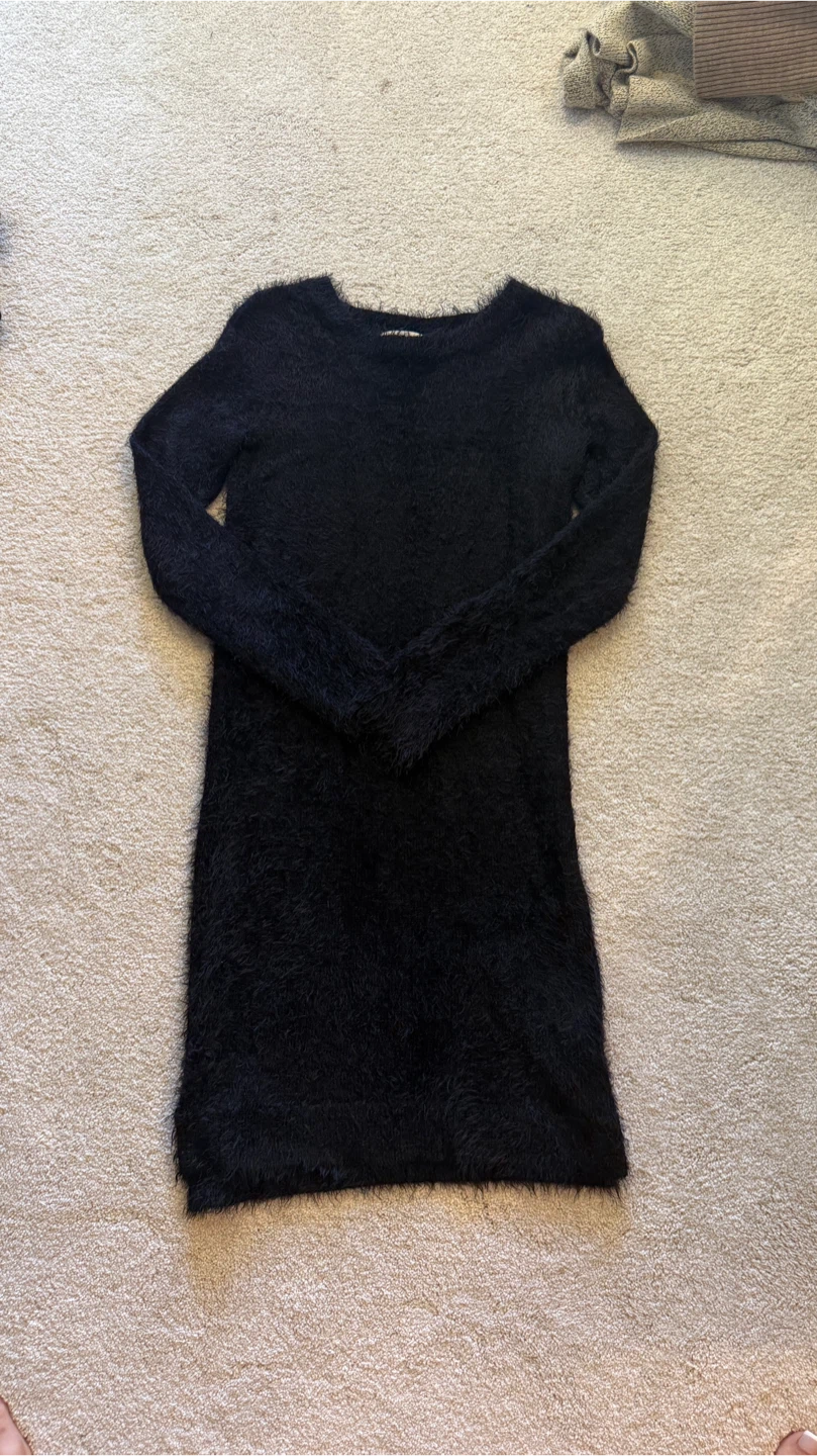 Black Fuzzy Sweater Dress - photo 3