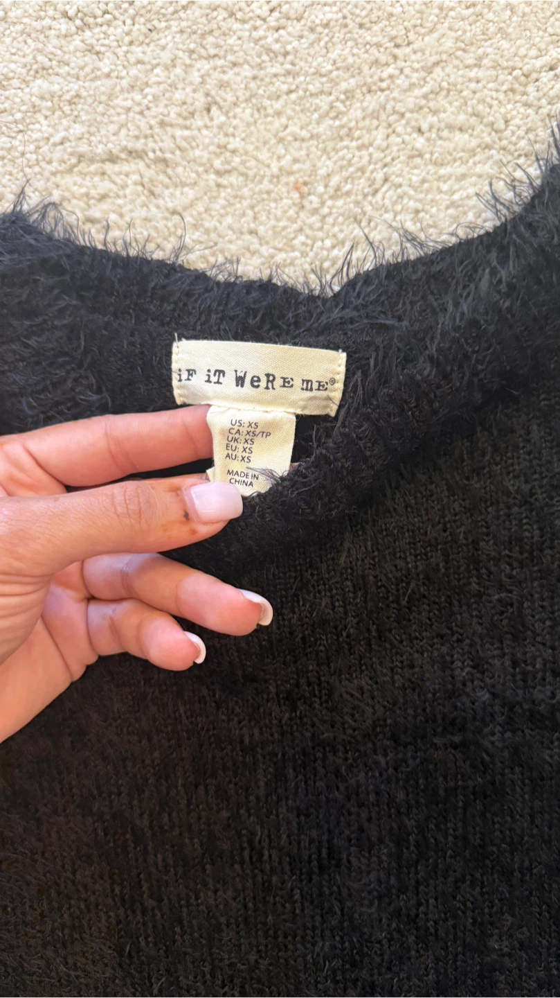 Black Fuzzy Sweater Dress - photo 4