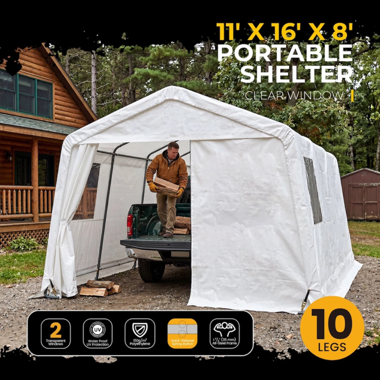 Weatherfast Heavy Duty Auto Shelter with Quick Button Connect - photo 5