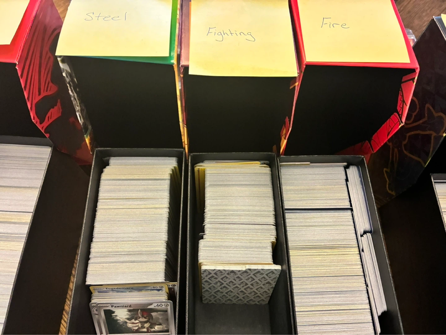 Pokémon ETB boxes with various common cards - photo 2