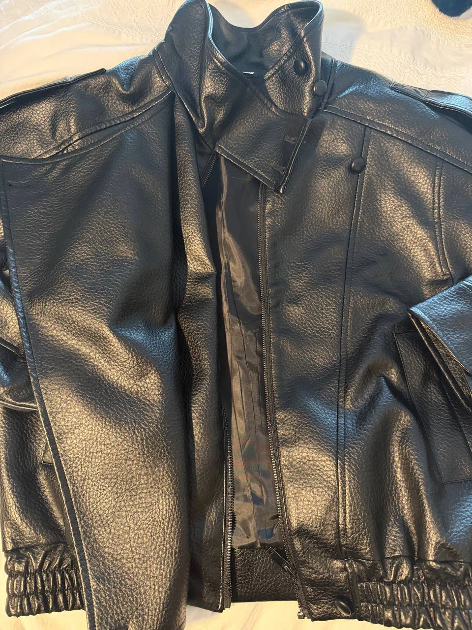 Black Faux Leather Jacket - photo 2