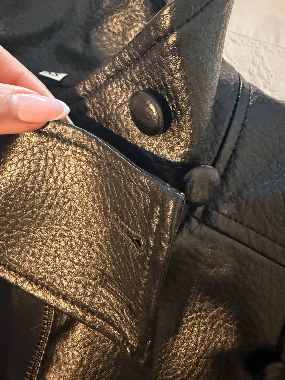 Black Faux Leather Jacket - photo 3