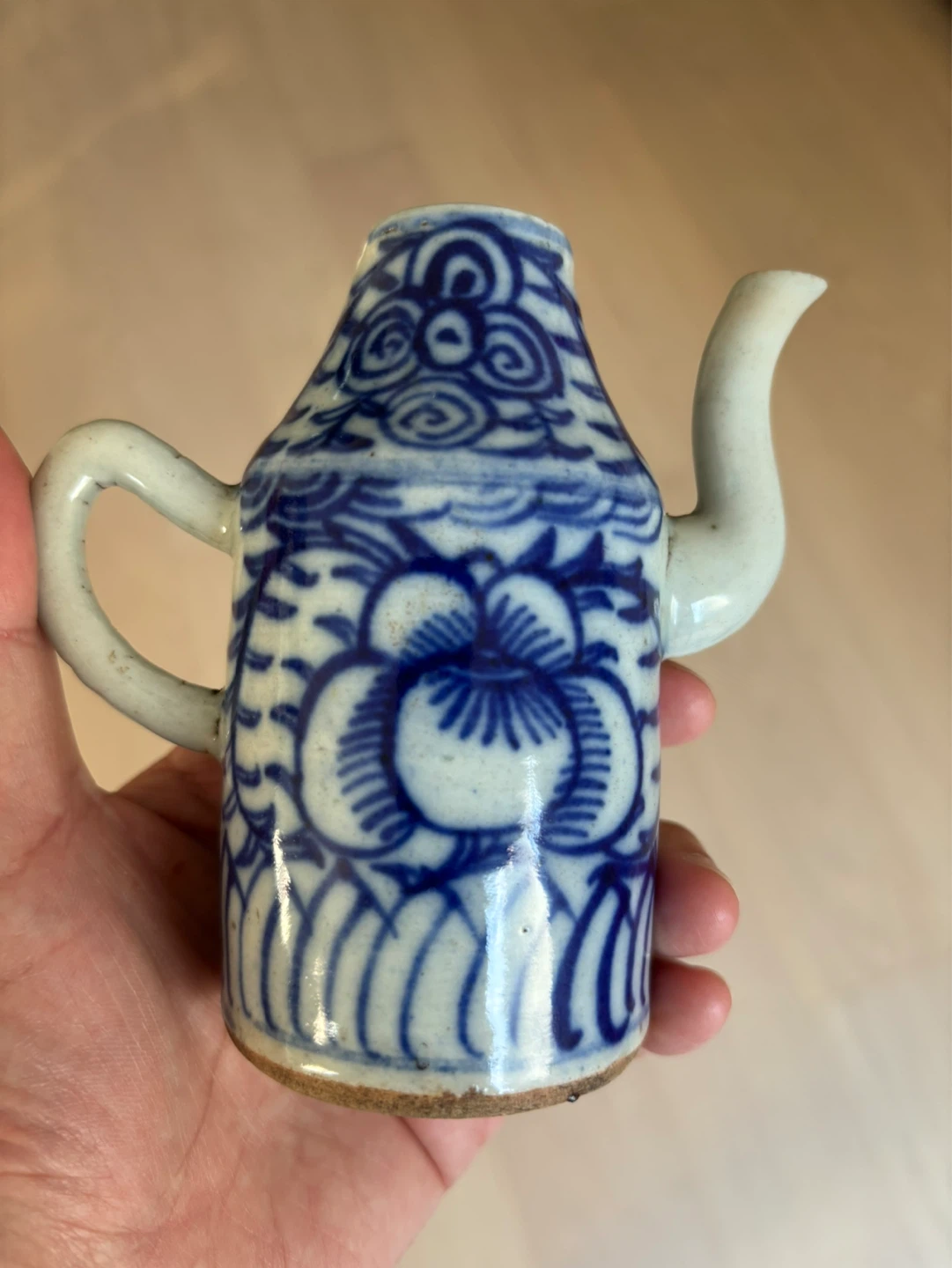 Antique Blue and White Miniature Ceramic Teapot - photo 5