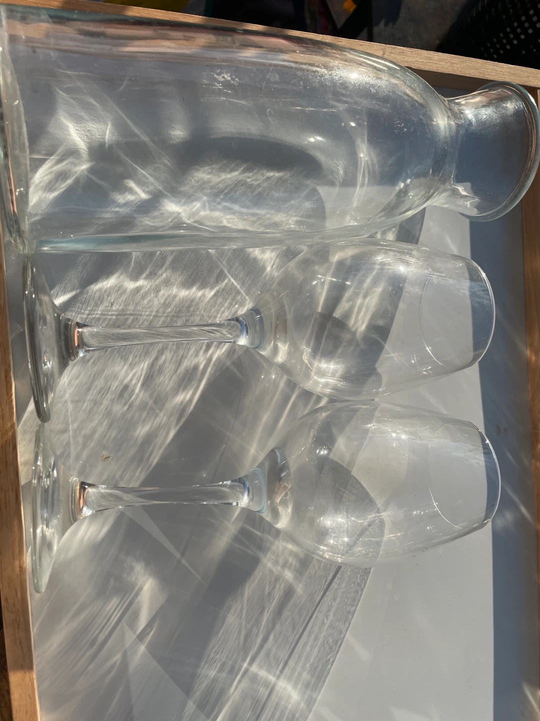 Glass Carafe and Wine Glasses Set